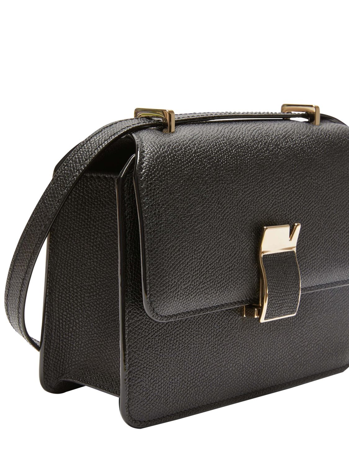 Shop Valextra Small Nolo Leather Shoulder Bag In Black