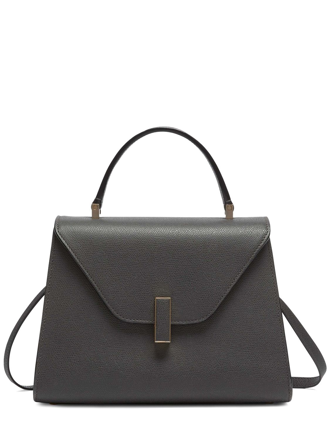 Valextra Medium Iside Soft Grained Leather Bag In Fumo Di Londra