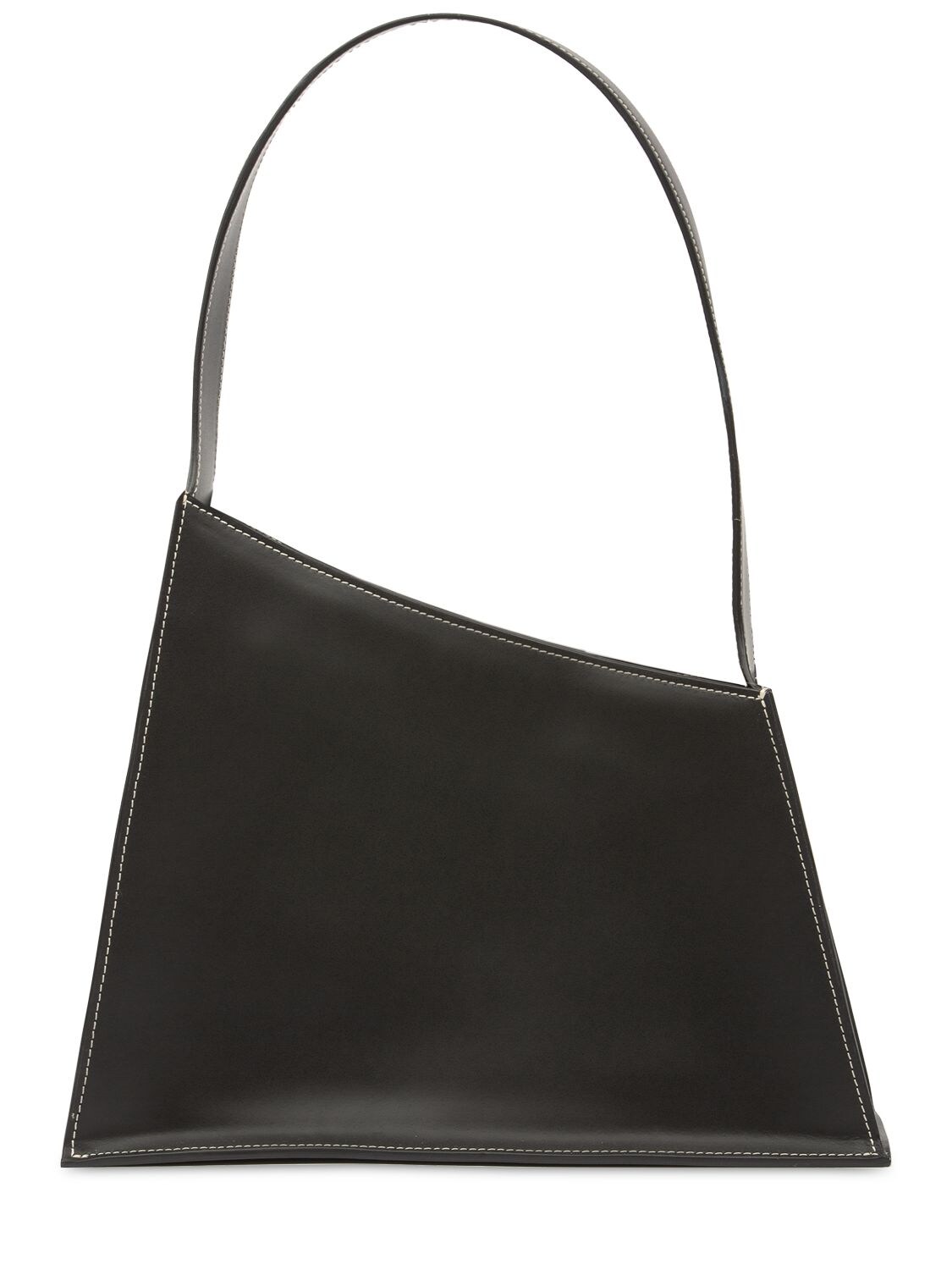 Little Liffner Slanted Leather Shoulder Bag In Black