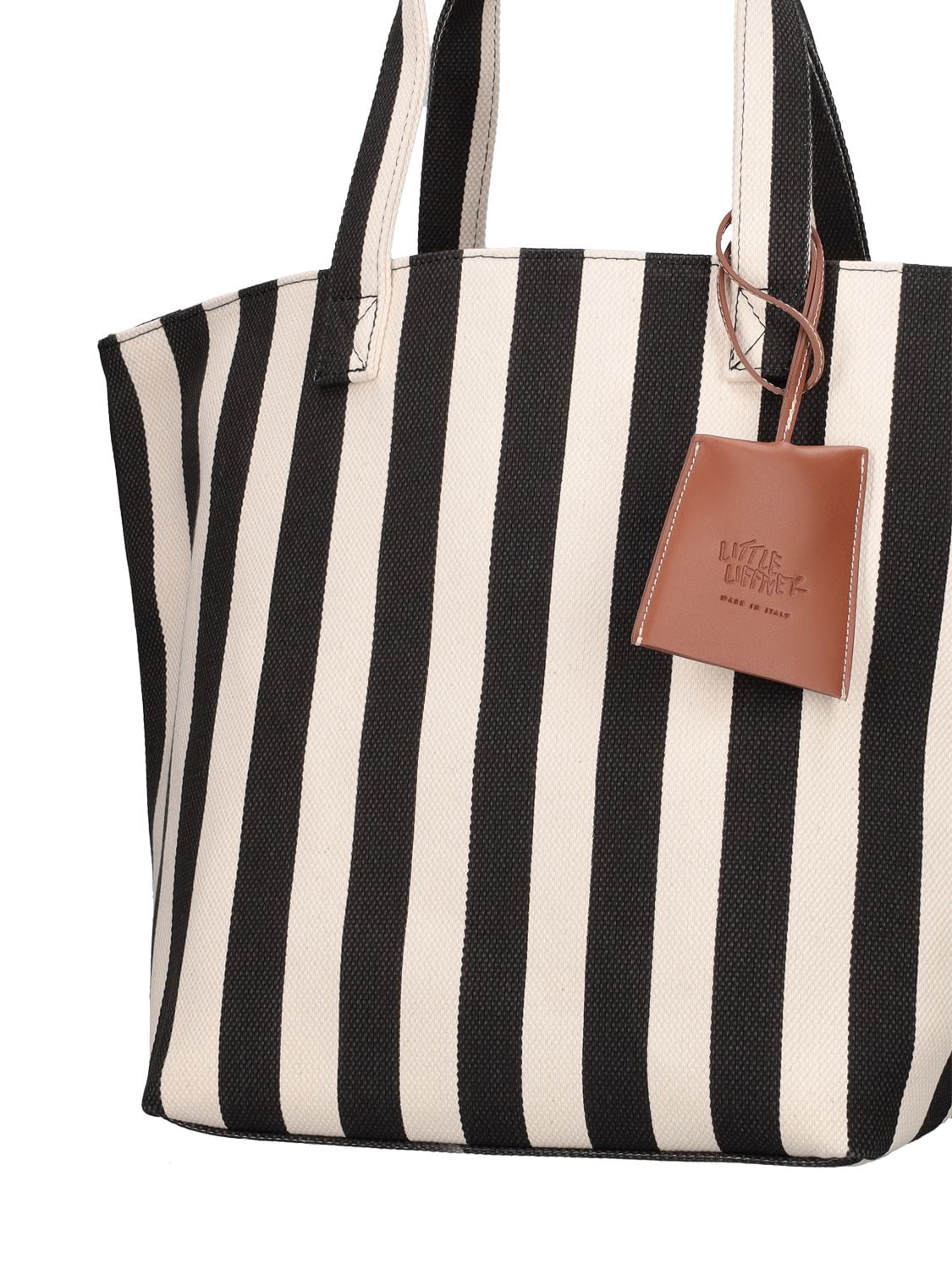 Little Liffner Stripe Tote Bag In Black,white