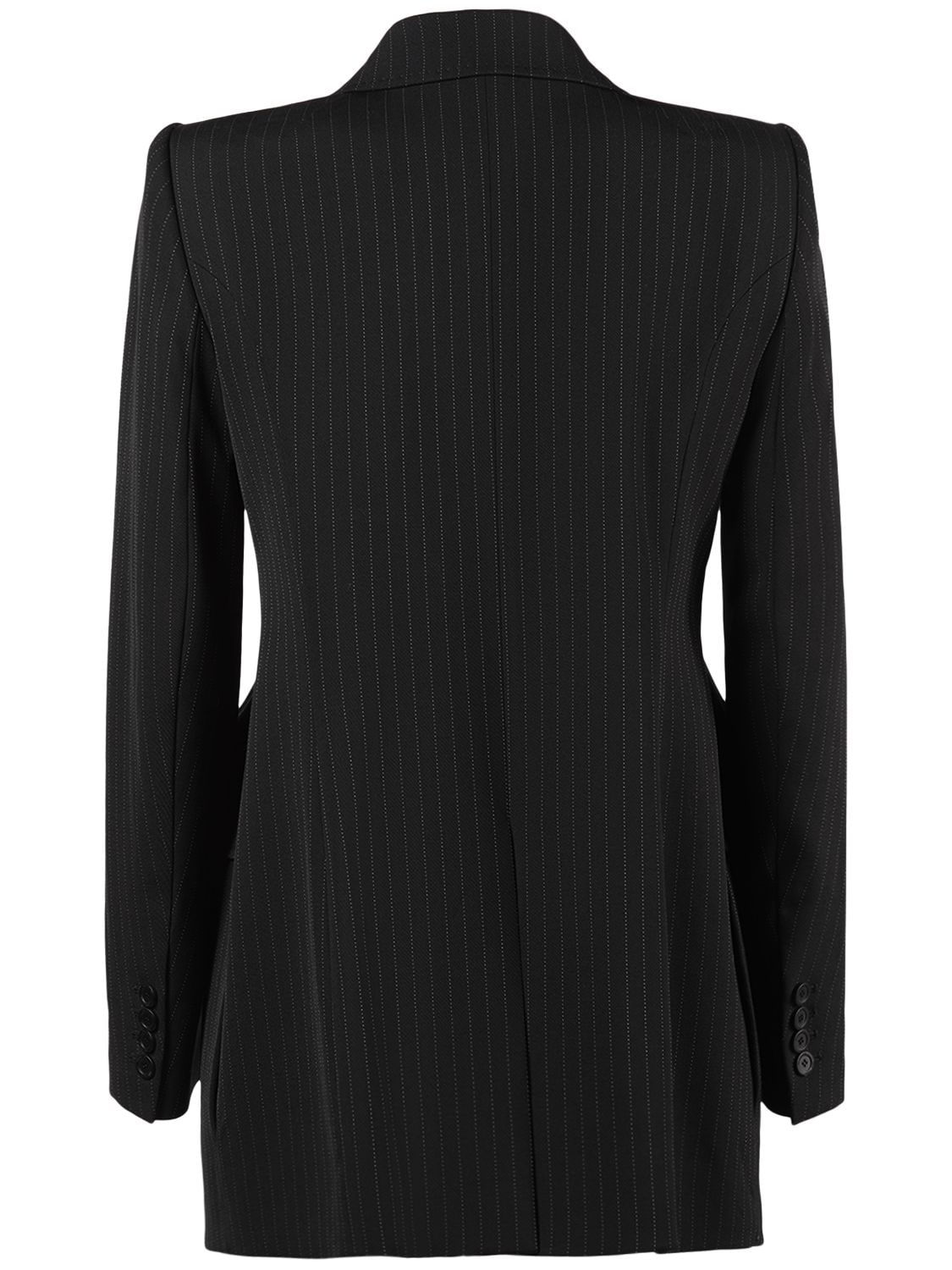 Shop Balenciaga Hourglass Wool Jacket In Black,white