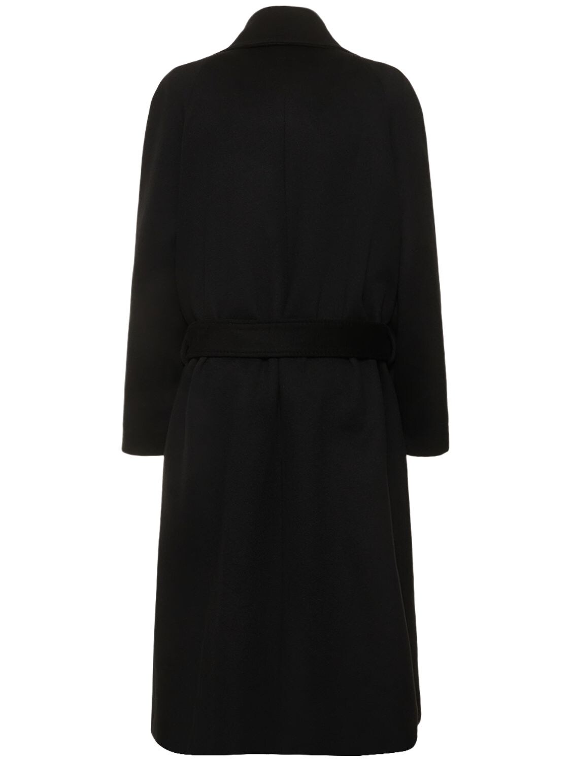 Shop Balenciaga Raglan Cashmere & Wool Coat In Black
