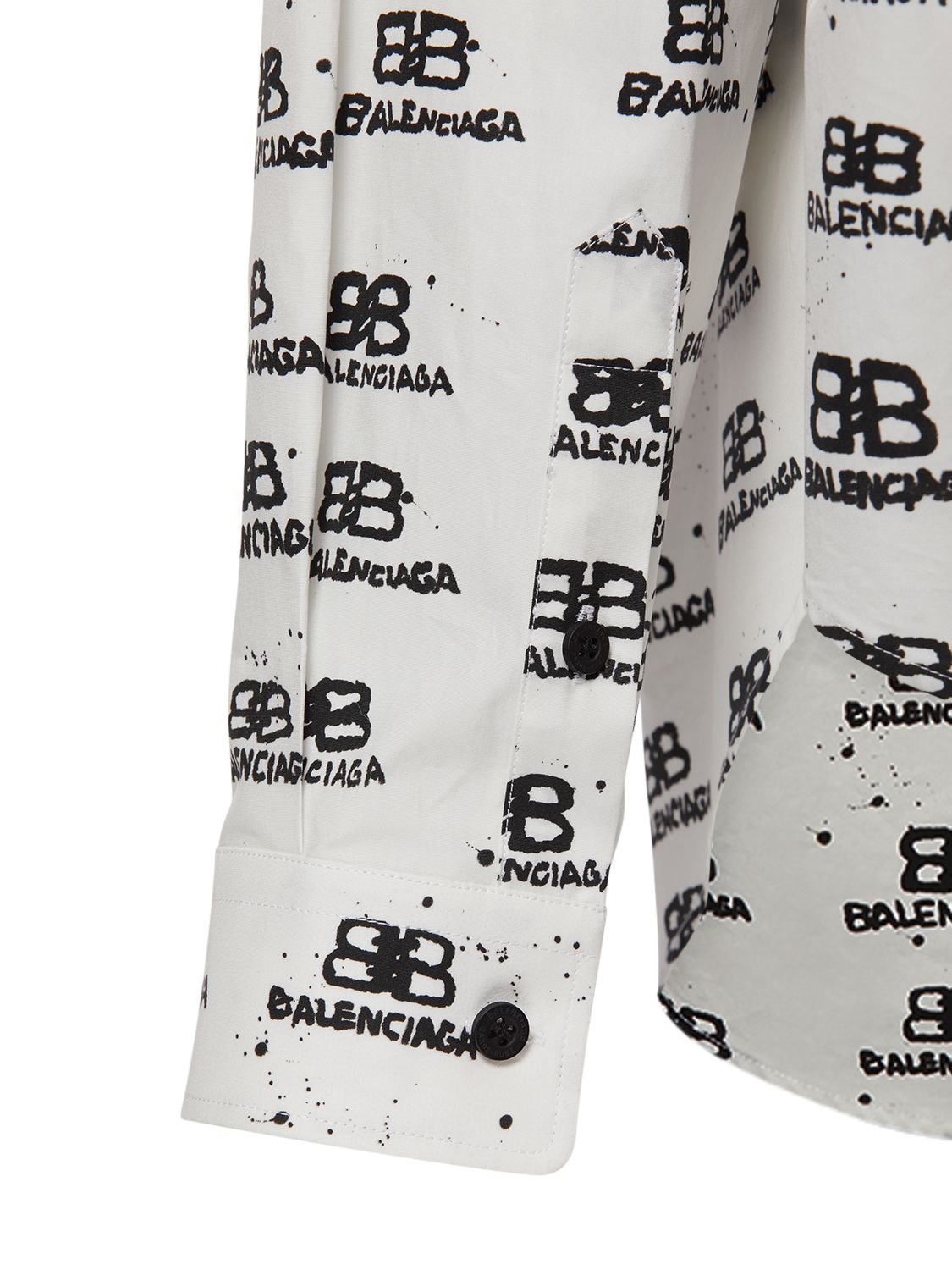 Shop Balenciaga Swing Cotton Poplin Shirt In White,black