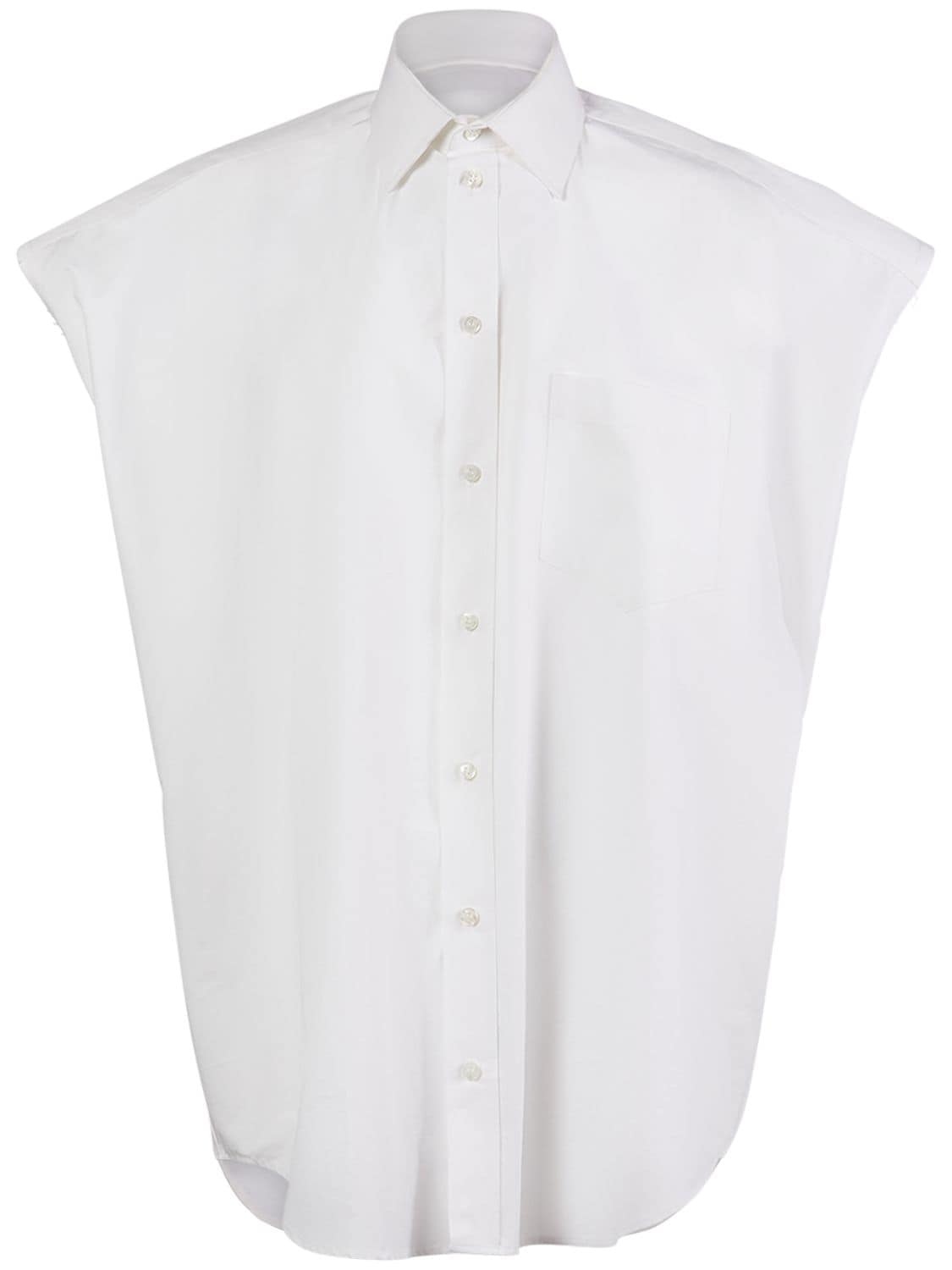Balenciaga Oversize Cotton Poplin Shirt In White