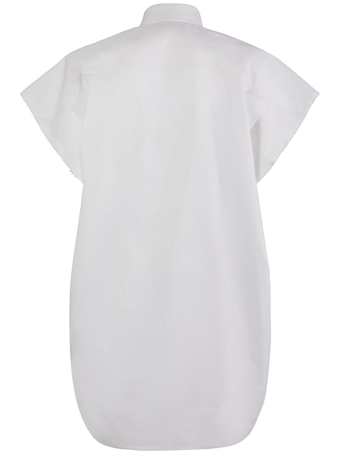 Shop Balenciaga Oversize Cotton Poplin Shirt In White