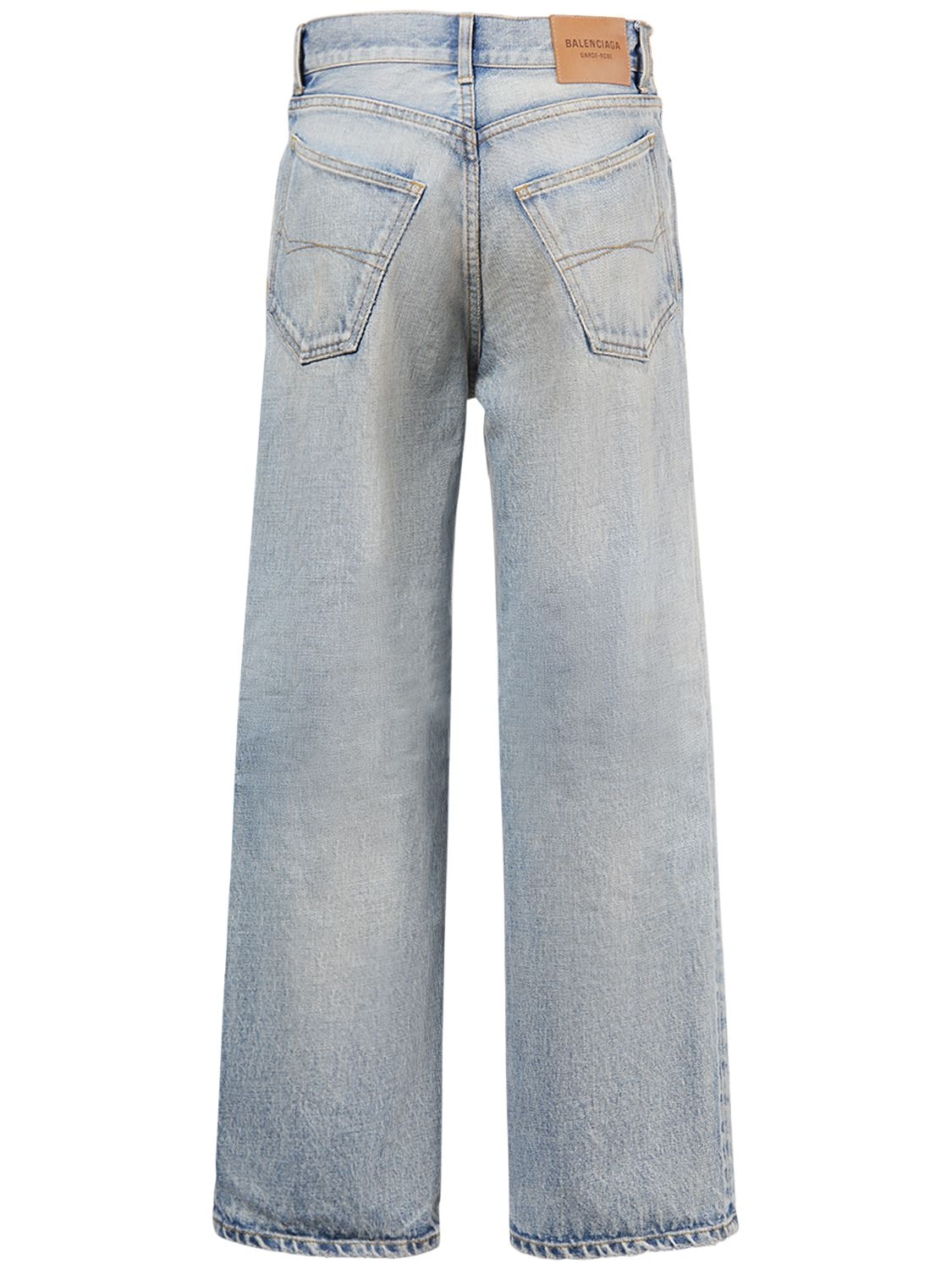 Shop Balenciaga Ankle Cut Denim Jeans In 80s Clear