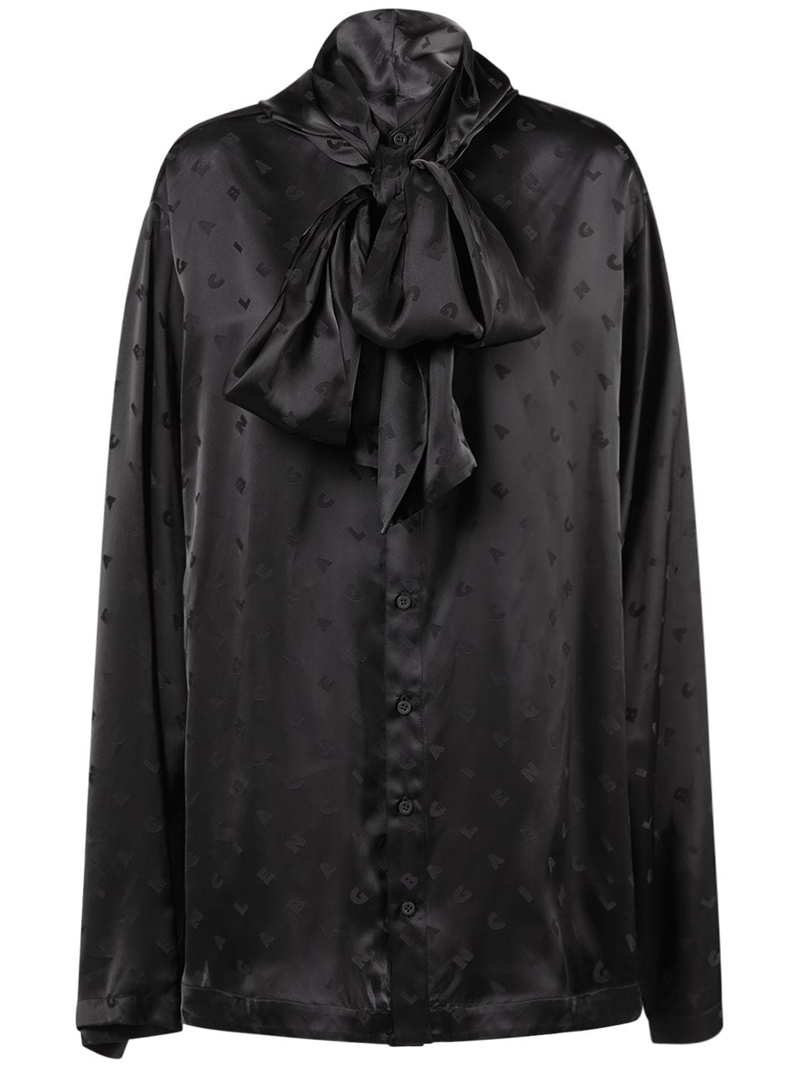 Shop Balenciaga Hooded Viscose Shirt In Black