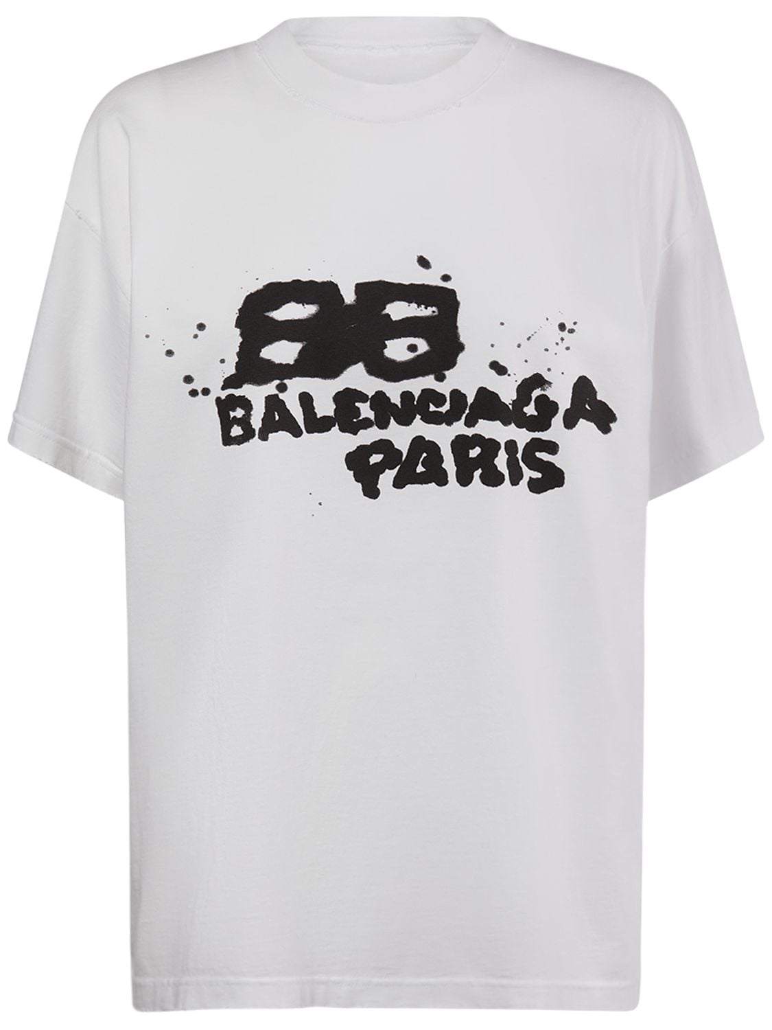 Shop Balenciaga Medium Fit Cotton T-shirt In White,black