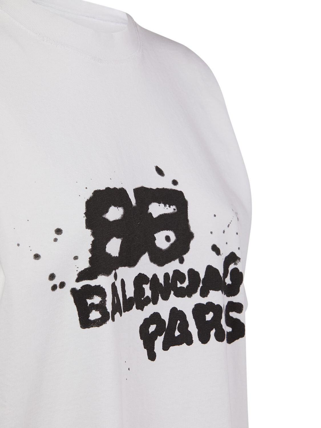 Shop Balenciaga Medium Fit Cotton T-shirt In White,black