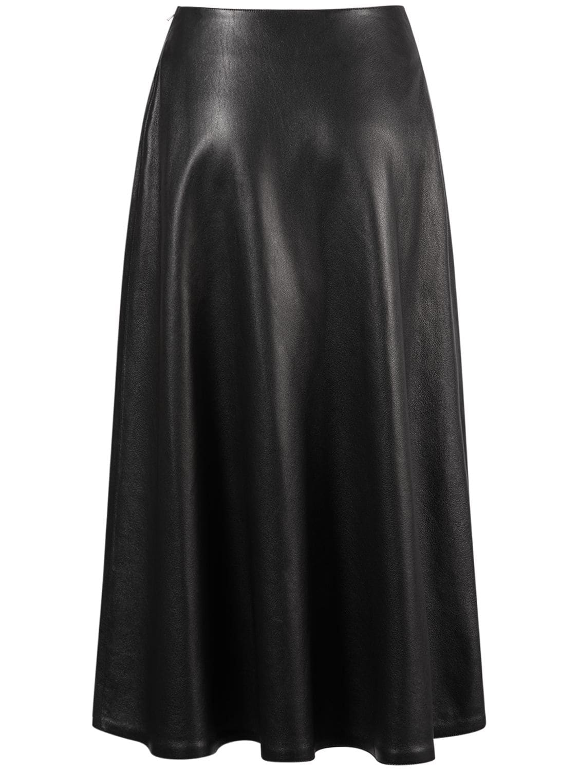 Shop Balenciaga A-line Leather Skirt In Black