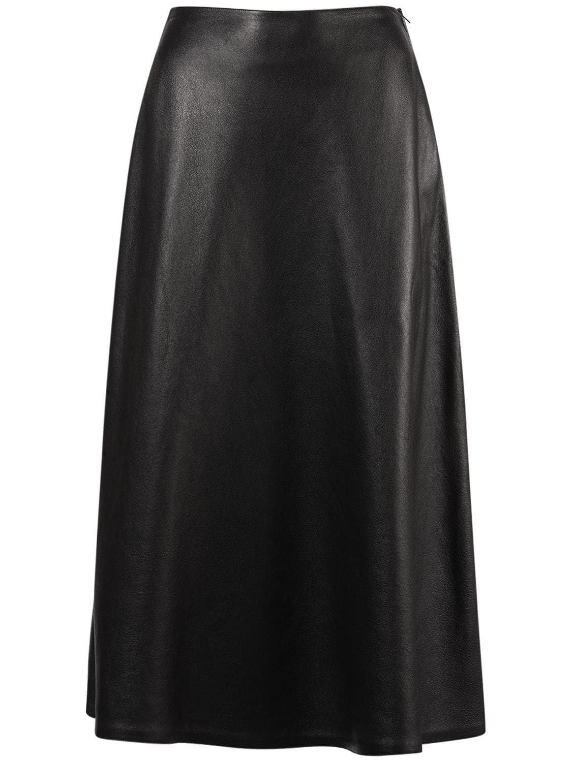 Image of A-line Leather Skirt