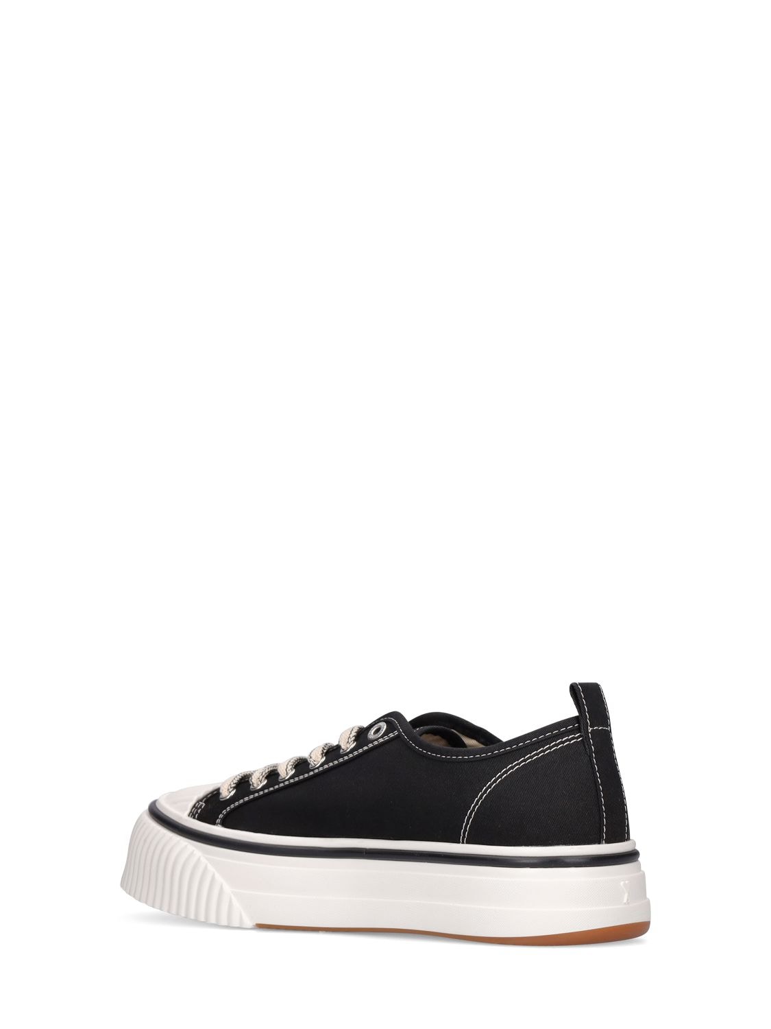 Shop Ami Alexandre Mattiussi Cotton Canvas Low Top Sneakers In Black
