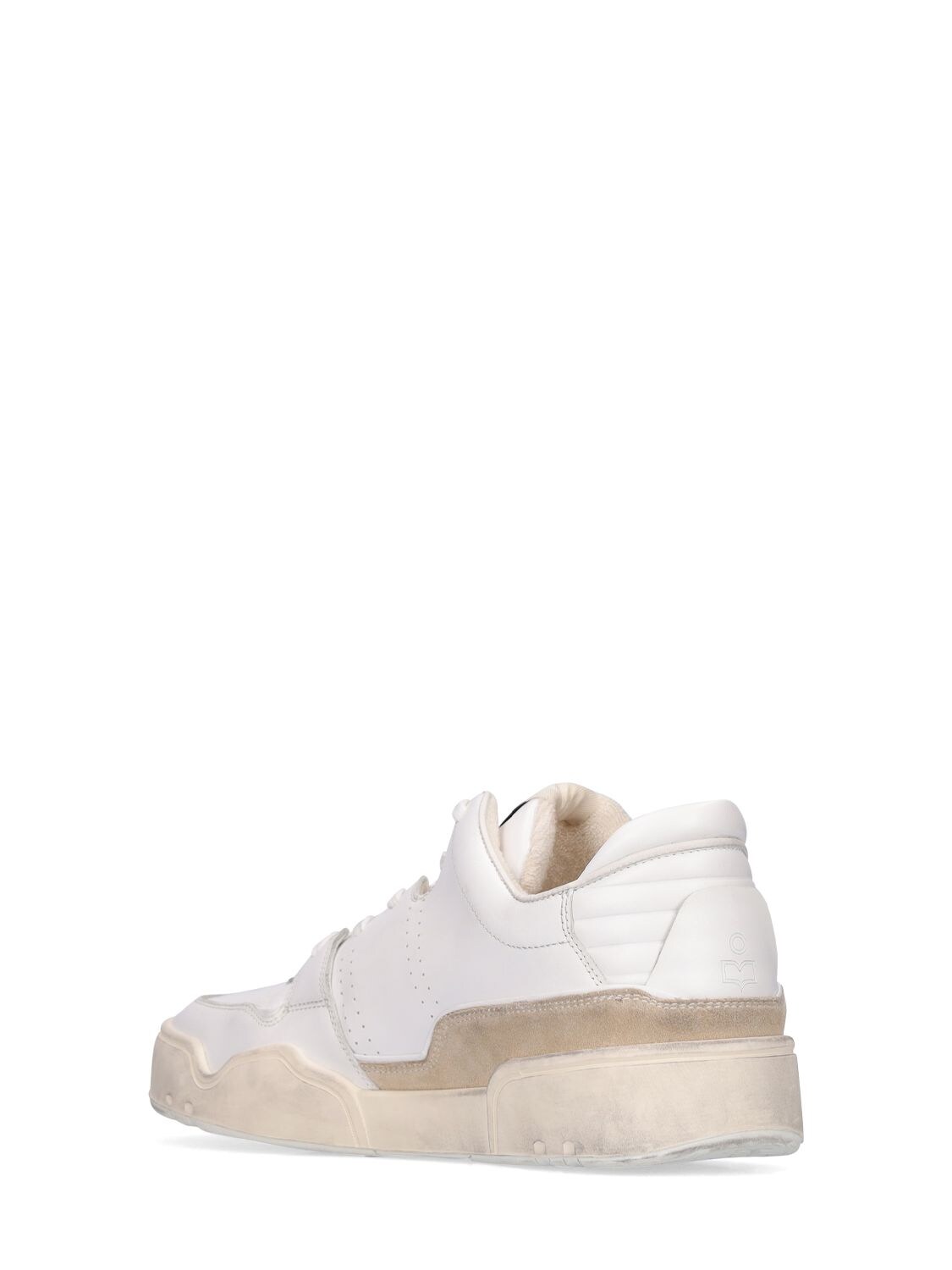 Shop Isabel Marant Emreeh Leather Mid Top Sneakers In White