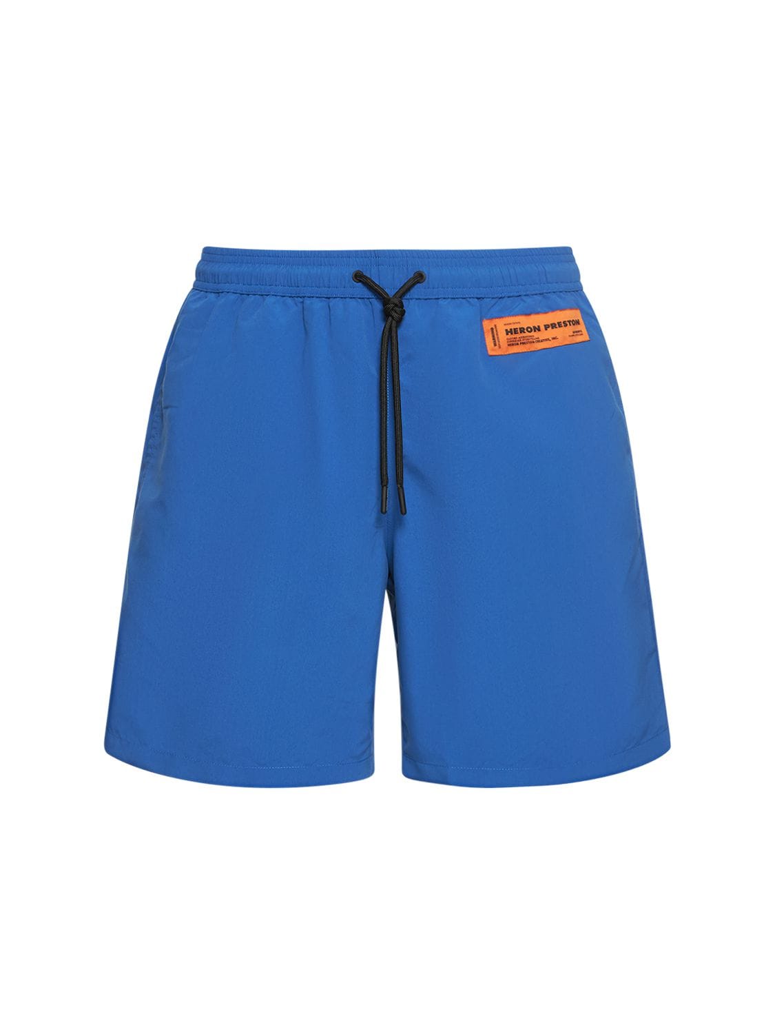 Heron Preston Logo-patch Drawstring Swim Shorts In Blue