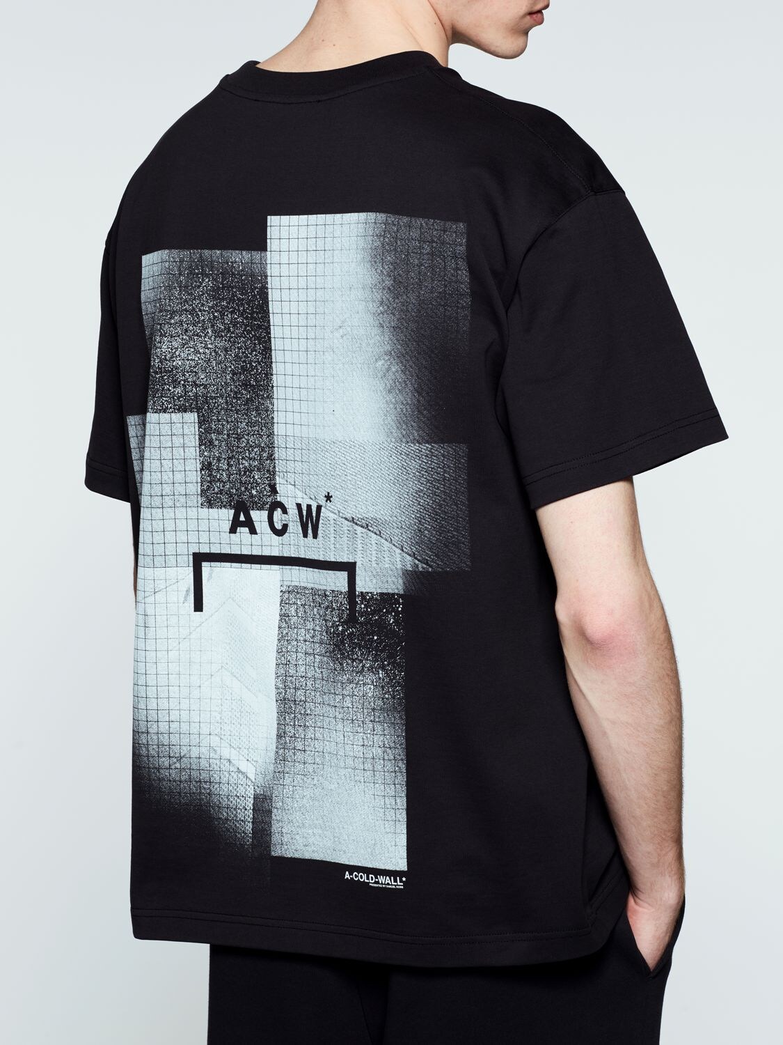 Shop A-cold-wall* Brutalist Print Cotton Jersey T-shirt In 블랙
