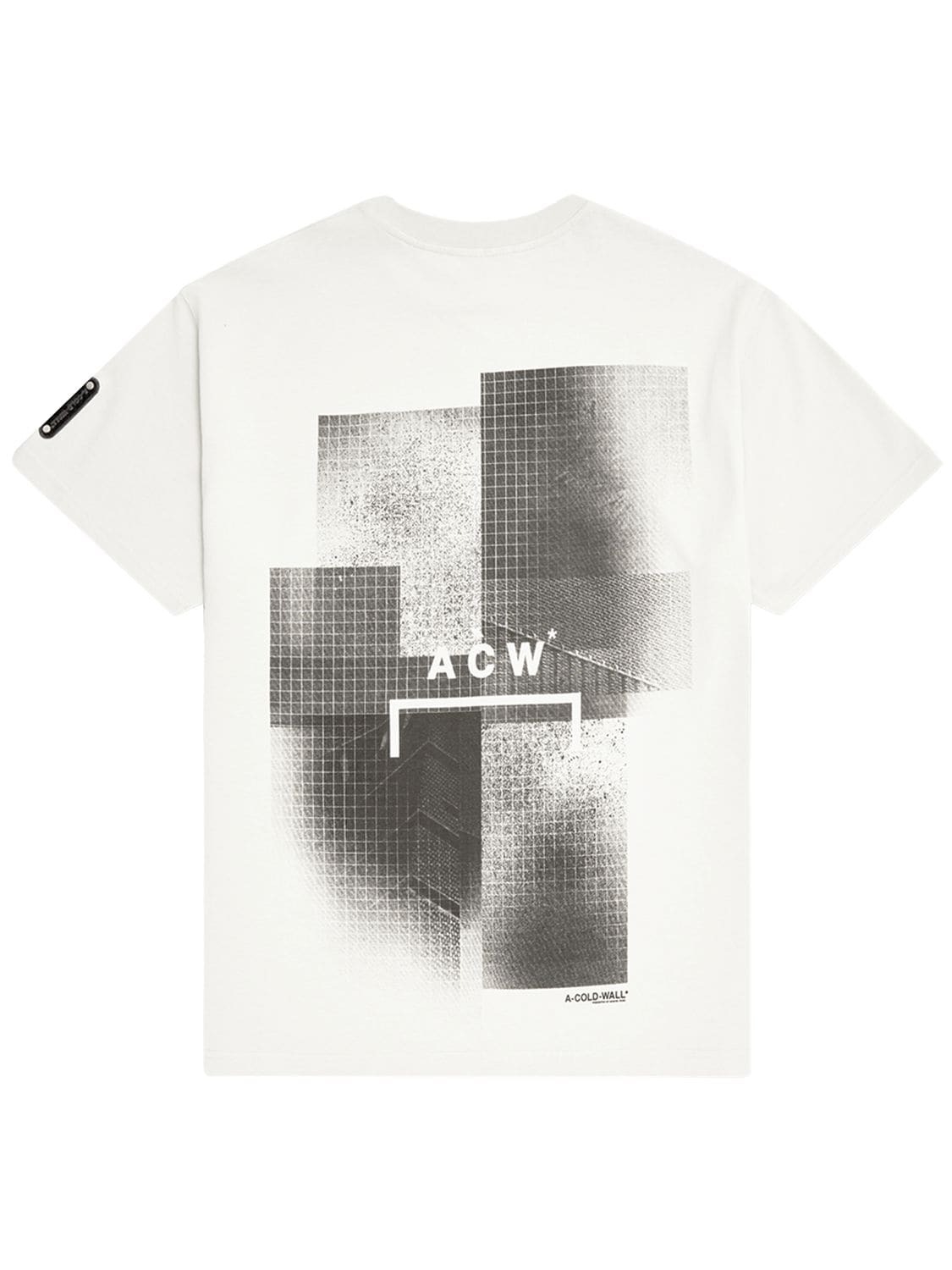 A-cold-wall* Brutalist Print Cotton Jersey T-shirt In 밀크 화이트