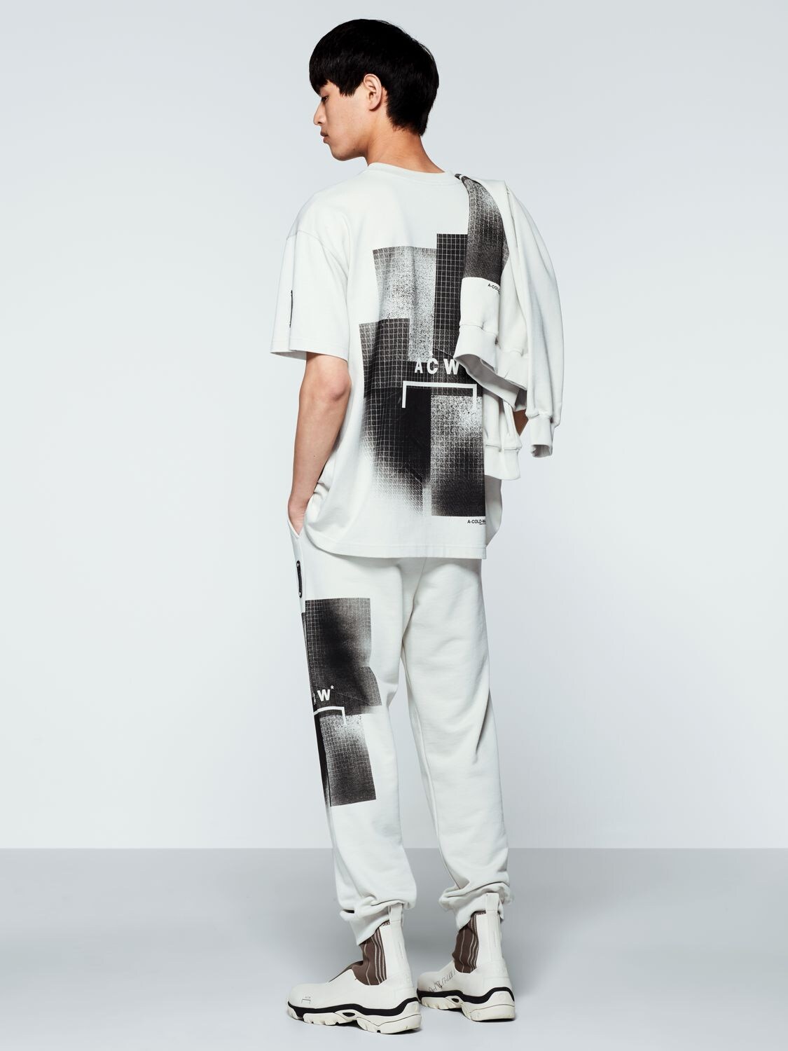 Shop A-cold-wall* Brutalist Print Cotton Jersey T-shirt In 밀크 화이트