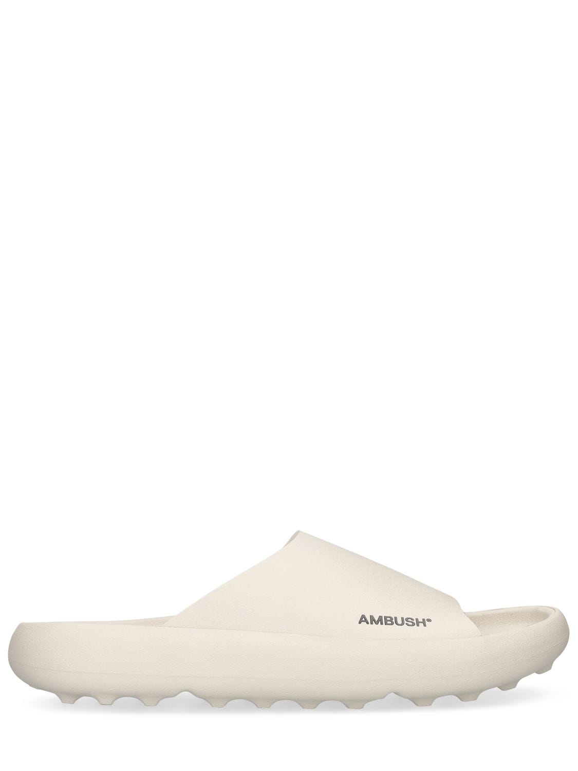 Ambush Cotton & Rubber Slide Sandals In White