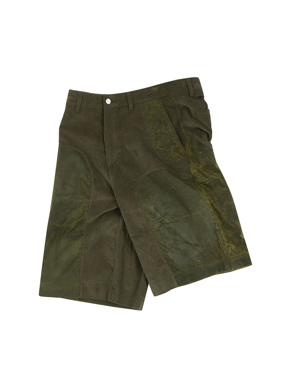 Andersson Bell Cotton Corduroy & Nylon Shorts In Khaki