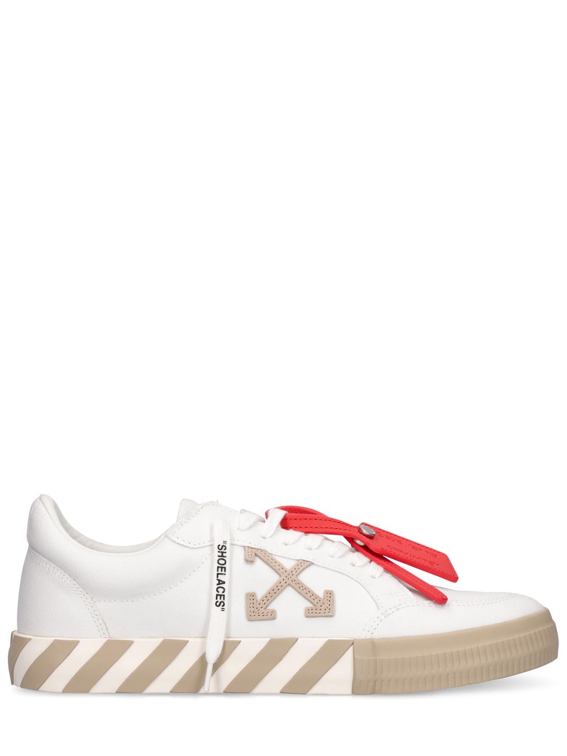 OFF-WHITE LOW VULCANIZED COTTON CANVAS SNEAKERS