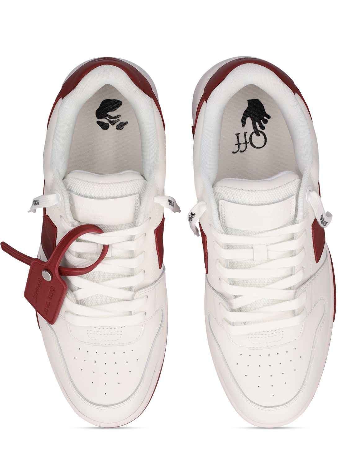 Shop Off-white Out Of Office Leather Low Top Sneakers In White,red