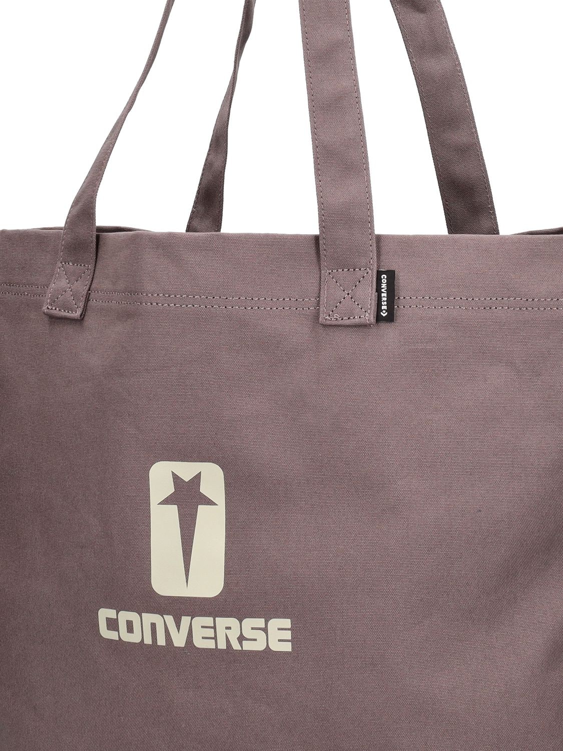 Shop Drkshdw X Converse Converse Logo Cotton Tote Bag In Dust