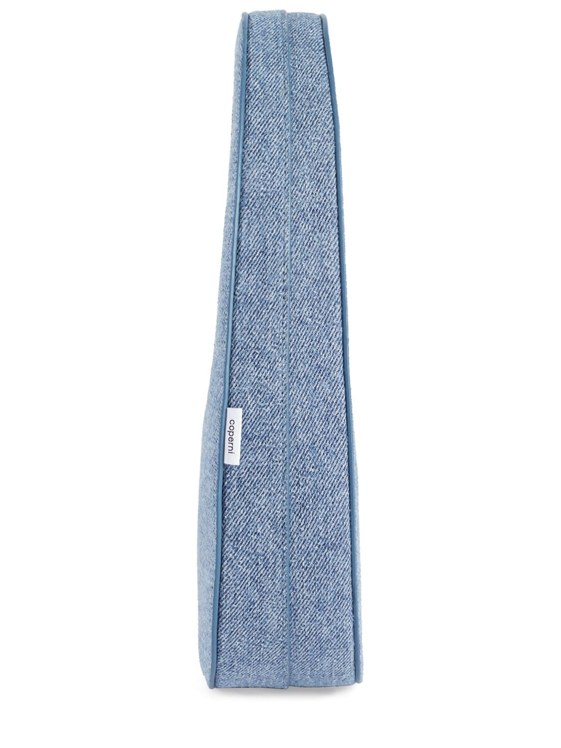 Shop Coperni Mini Swipe Denim Top Handle Bag In Light Blue