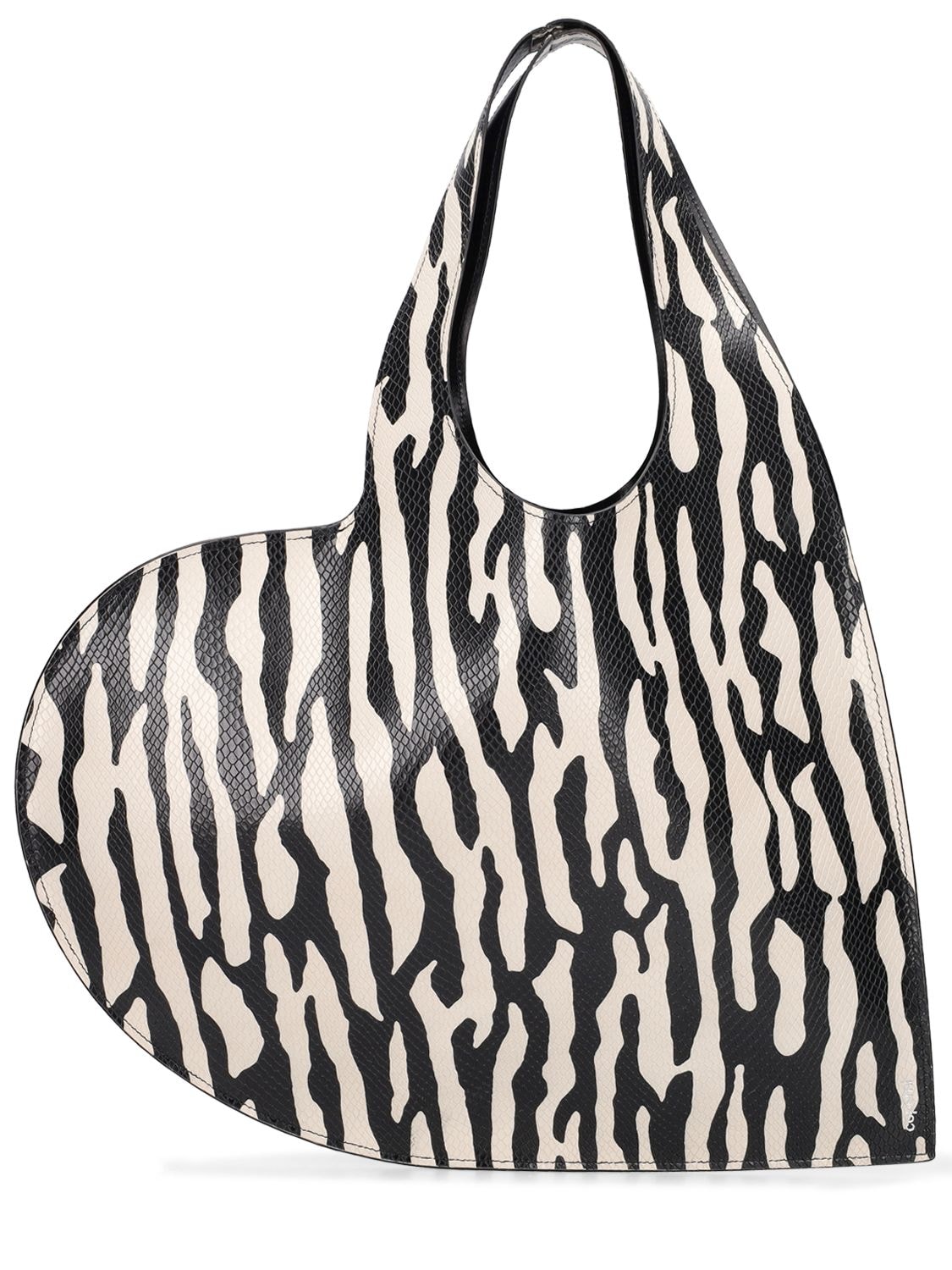 Zebra Print Heart Shoulder Bag