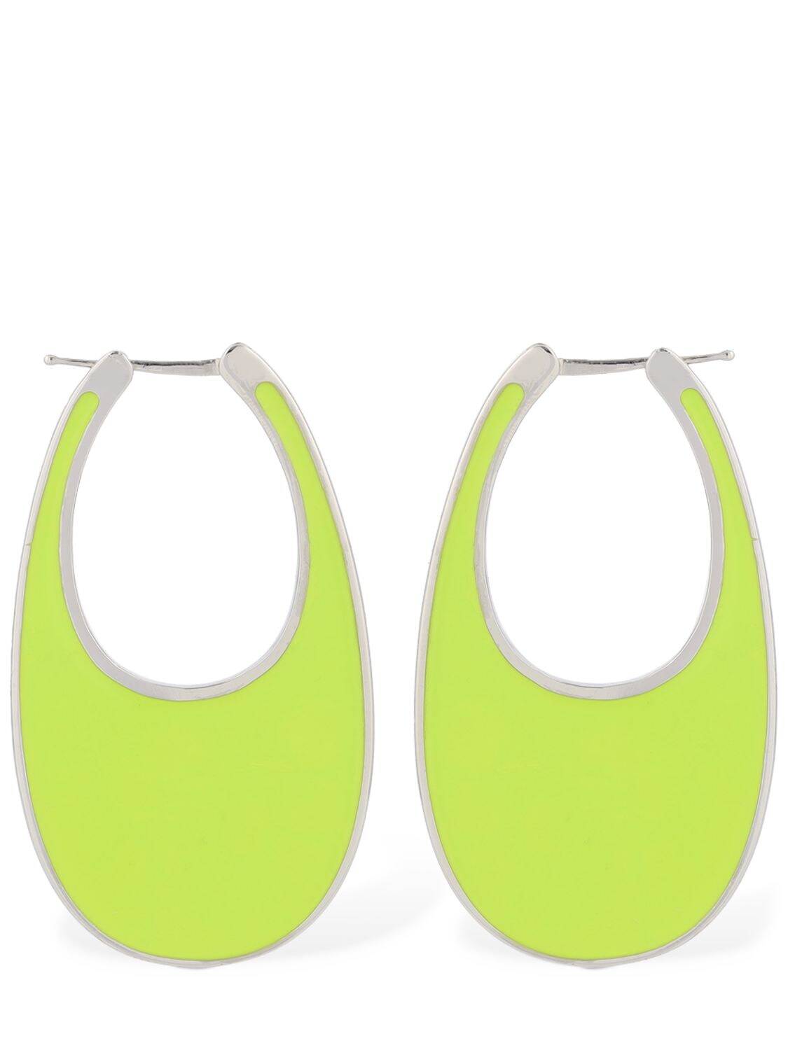 Large Lacquered Swipe Earrings