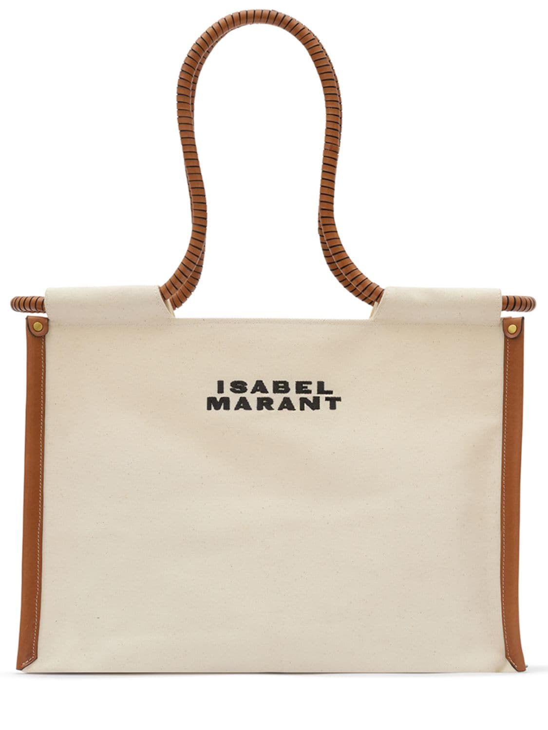 Isabel Marant - Toledo-gz canvas & leather tote bag - Ecru/Cognac ...