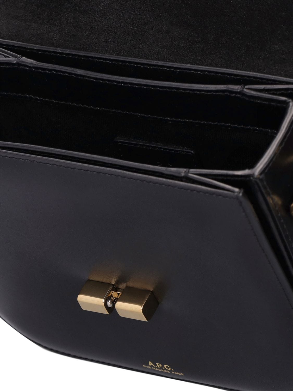 Shop Apc Mini Grace Leather Shoulder Bag In Lzz Black