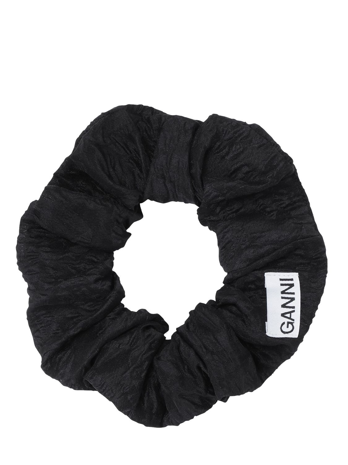 Ganni Cotton Scrunchie In Black
