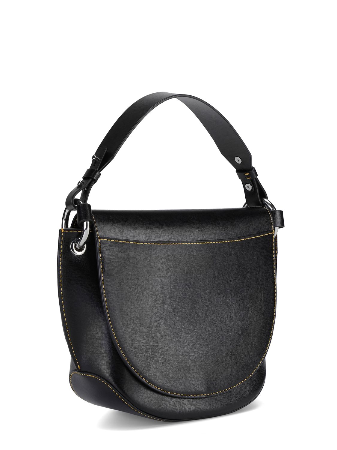 Ganni Banner Saddle Top Handle Bag In Black ModeSens