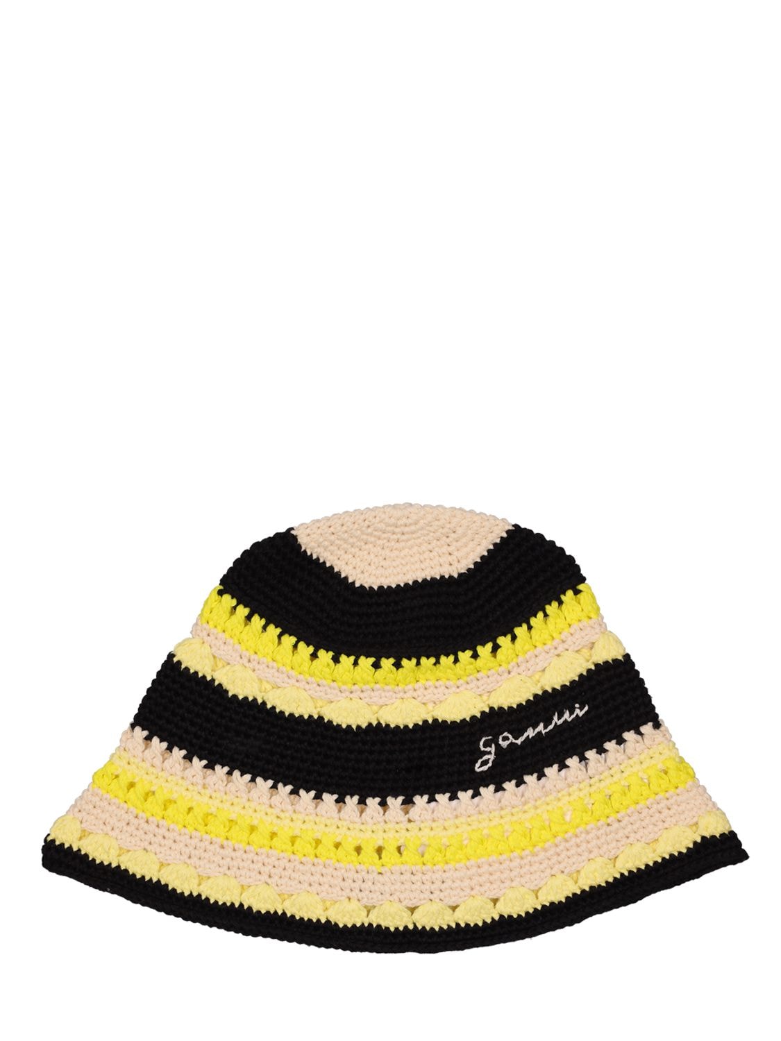Cotton Crochet Bucket Hat W/ Logo