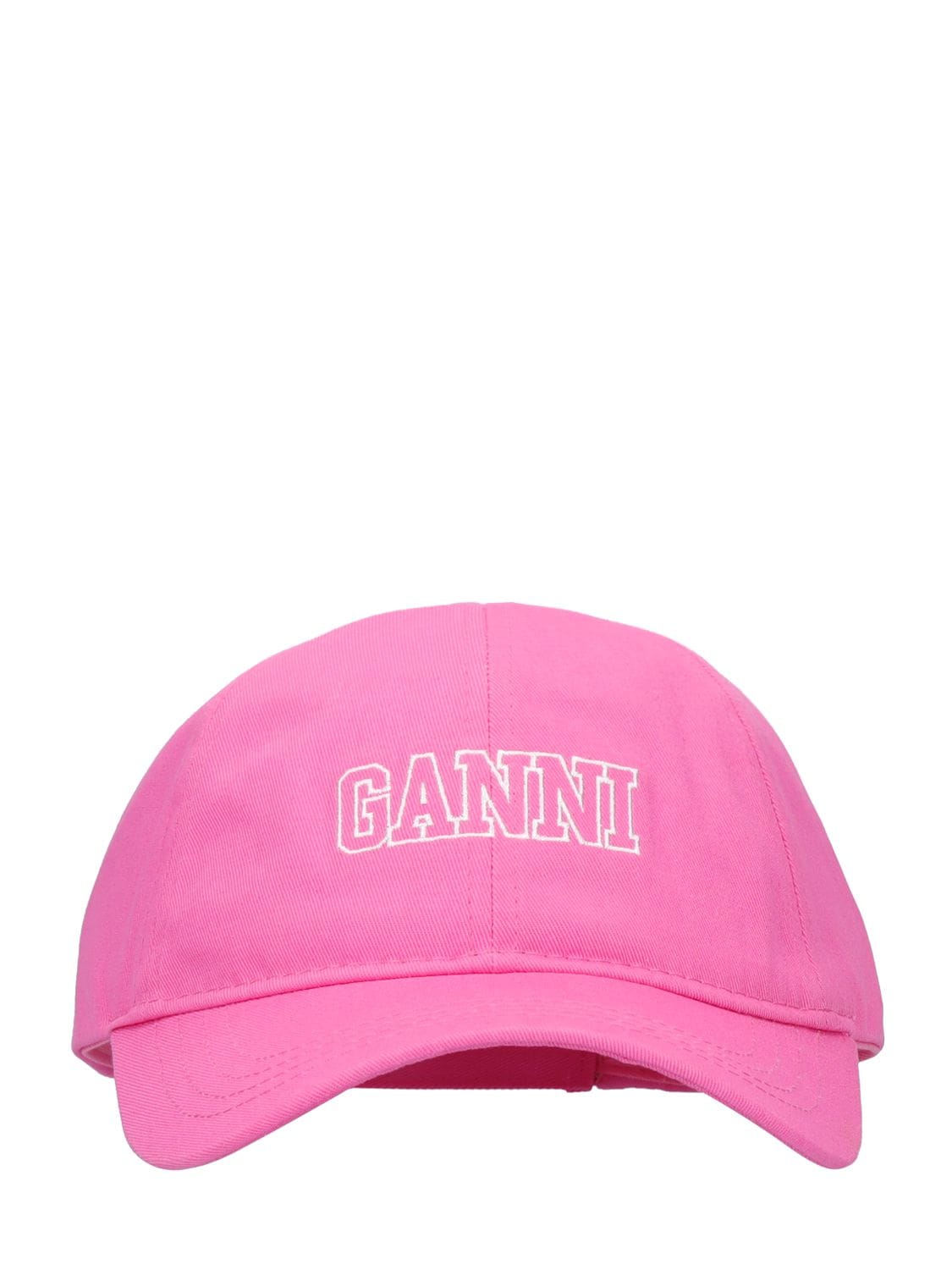 Ganni Logo Baseball Cap In Sugar Plum