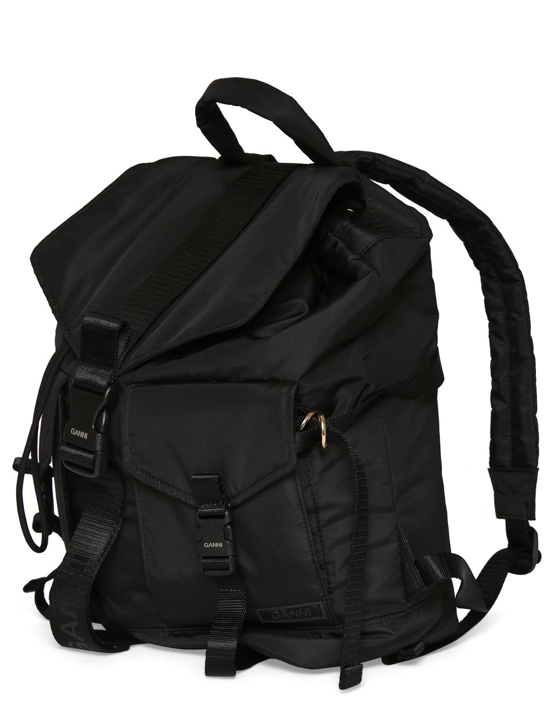 Shop Ganni Recycled Tech Backpack In Black