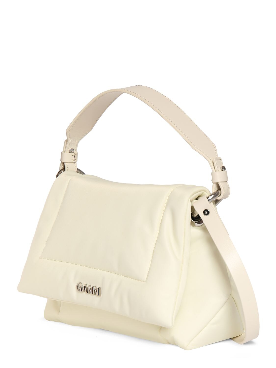 Ganni Small Pillow Flap Shoulder Bag In Egret | ModeSens