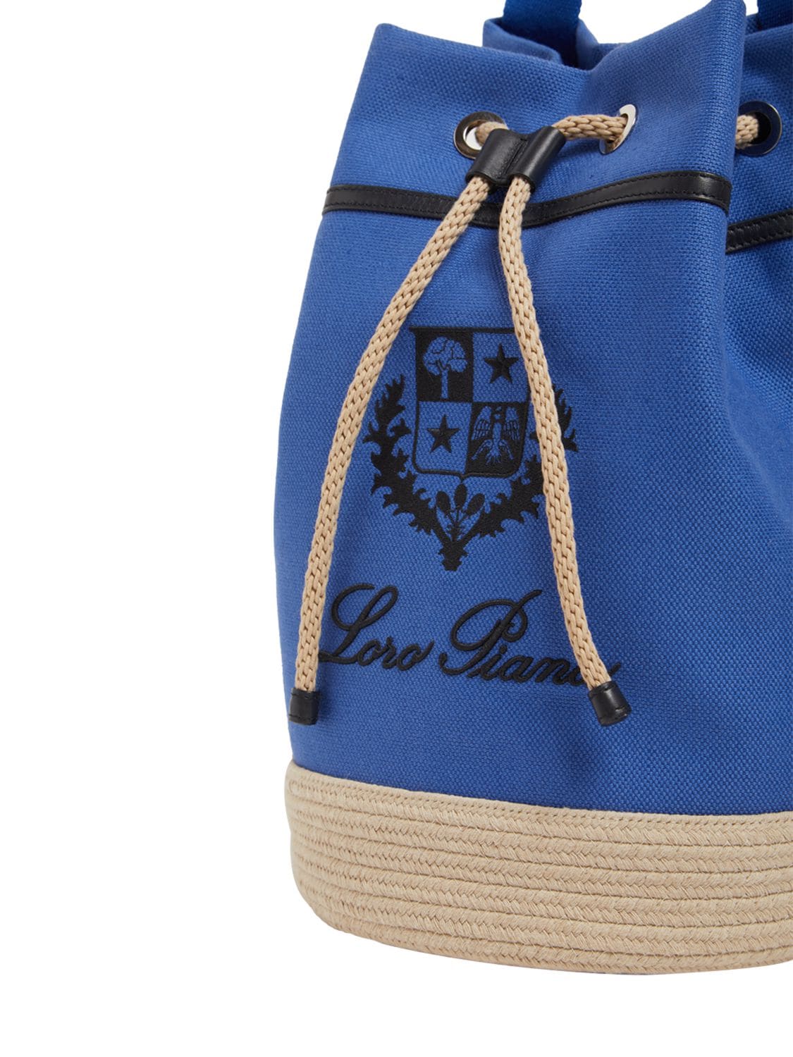 Shop Loro Piana Sailor Canvas Bucket Bag In Navy