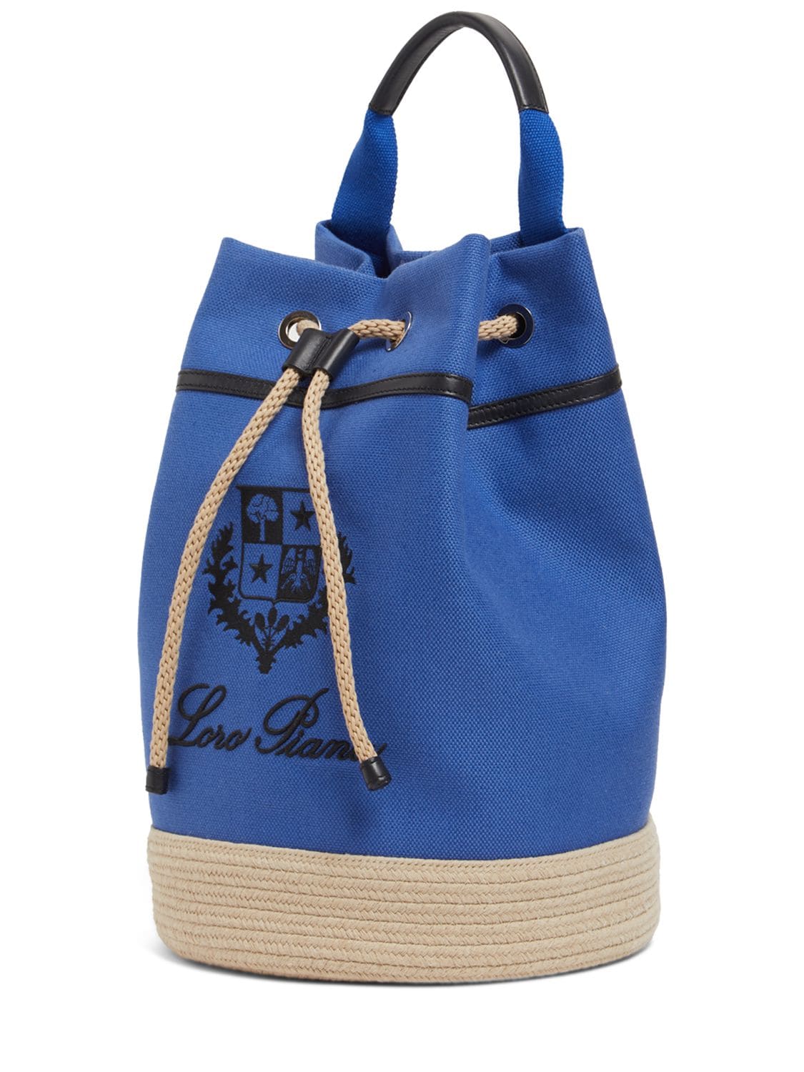 Shop Loro Piana Sailor Canvas Bucket Bag In Navy