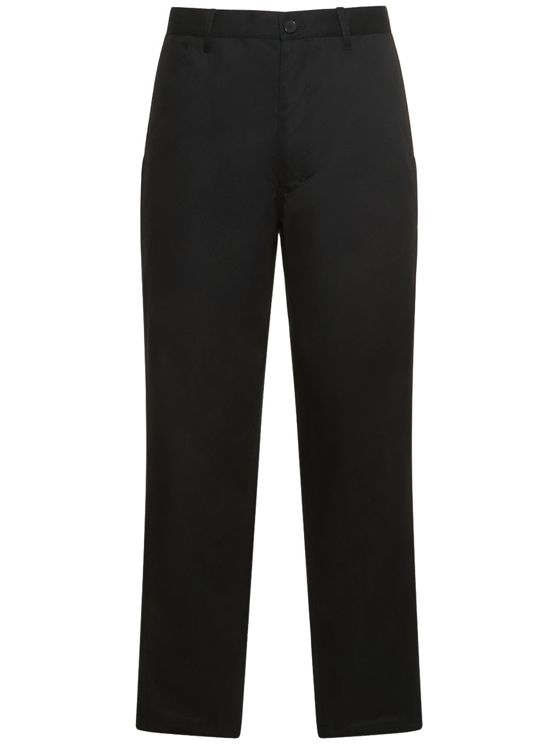 Comme Des Garçons Shirt Cotton Twill Plain Pants In White | ModeSens