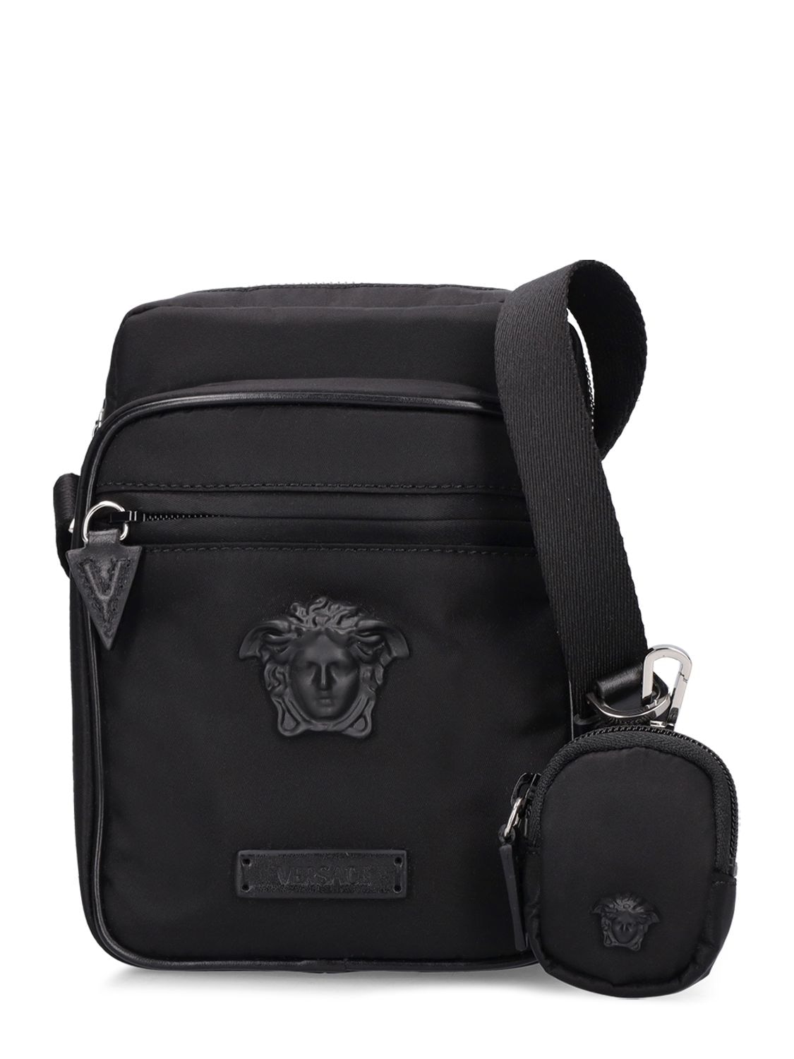 Medusa Nylon & Leather Crossbody Bag