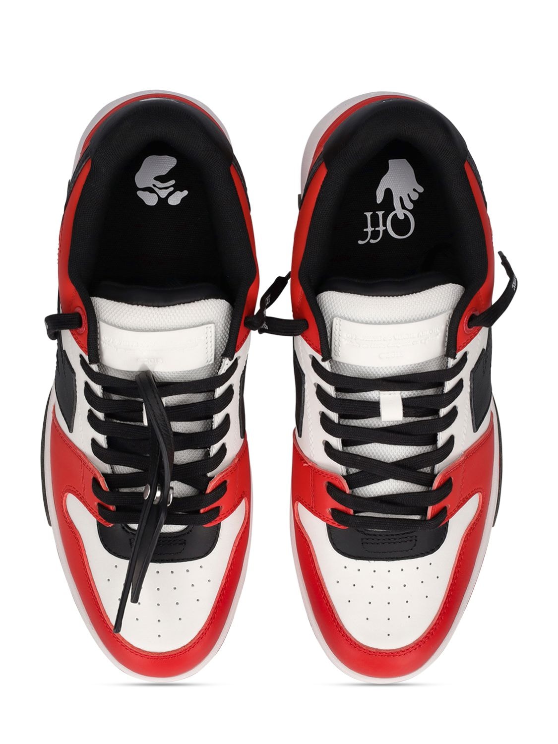 Shop Off-white Out Of Office Leather Sneakers In Red,black