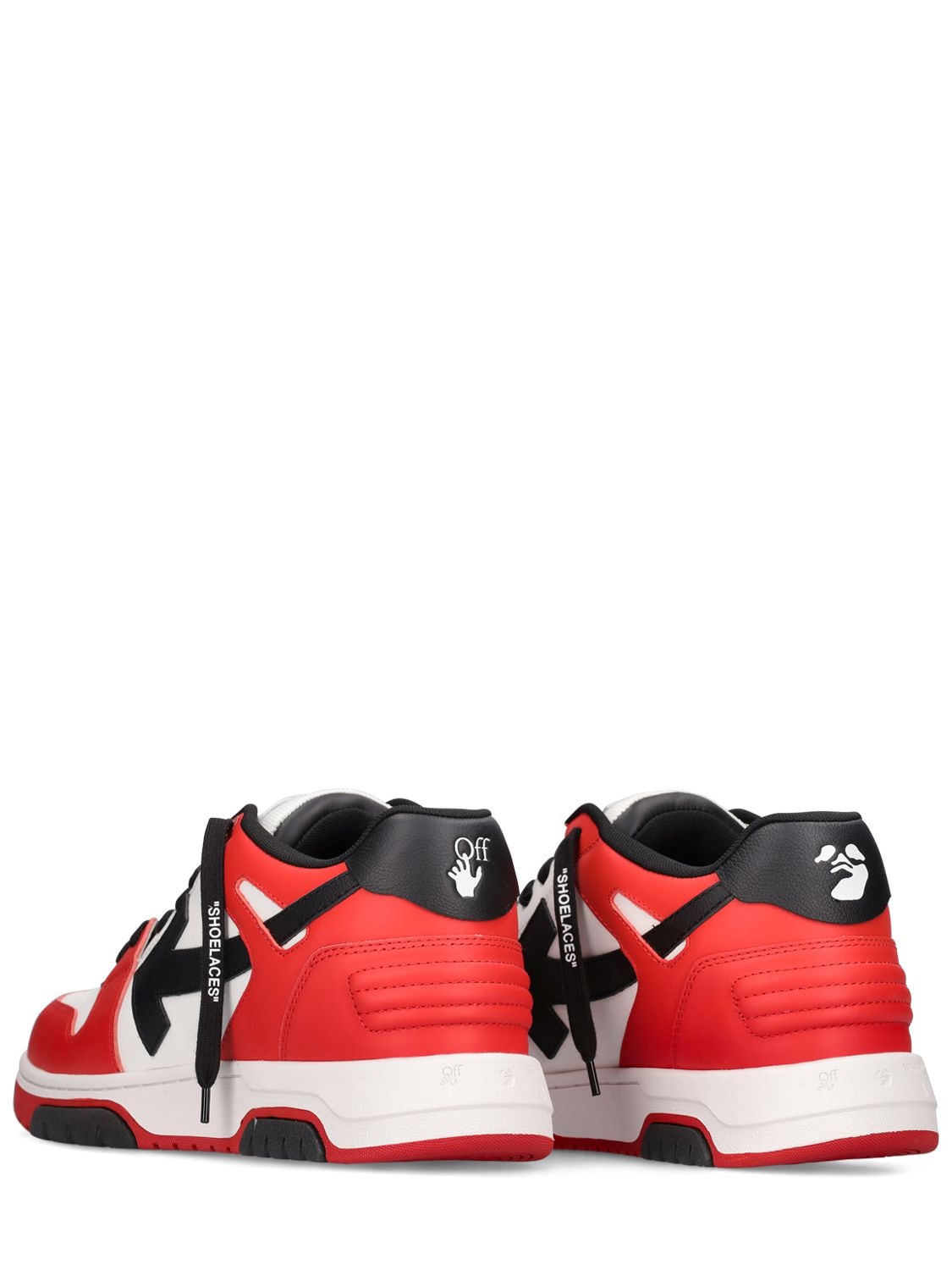 Shop Off-white Out Of Office Leather Sneakers In Red,black