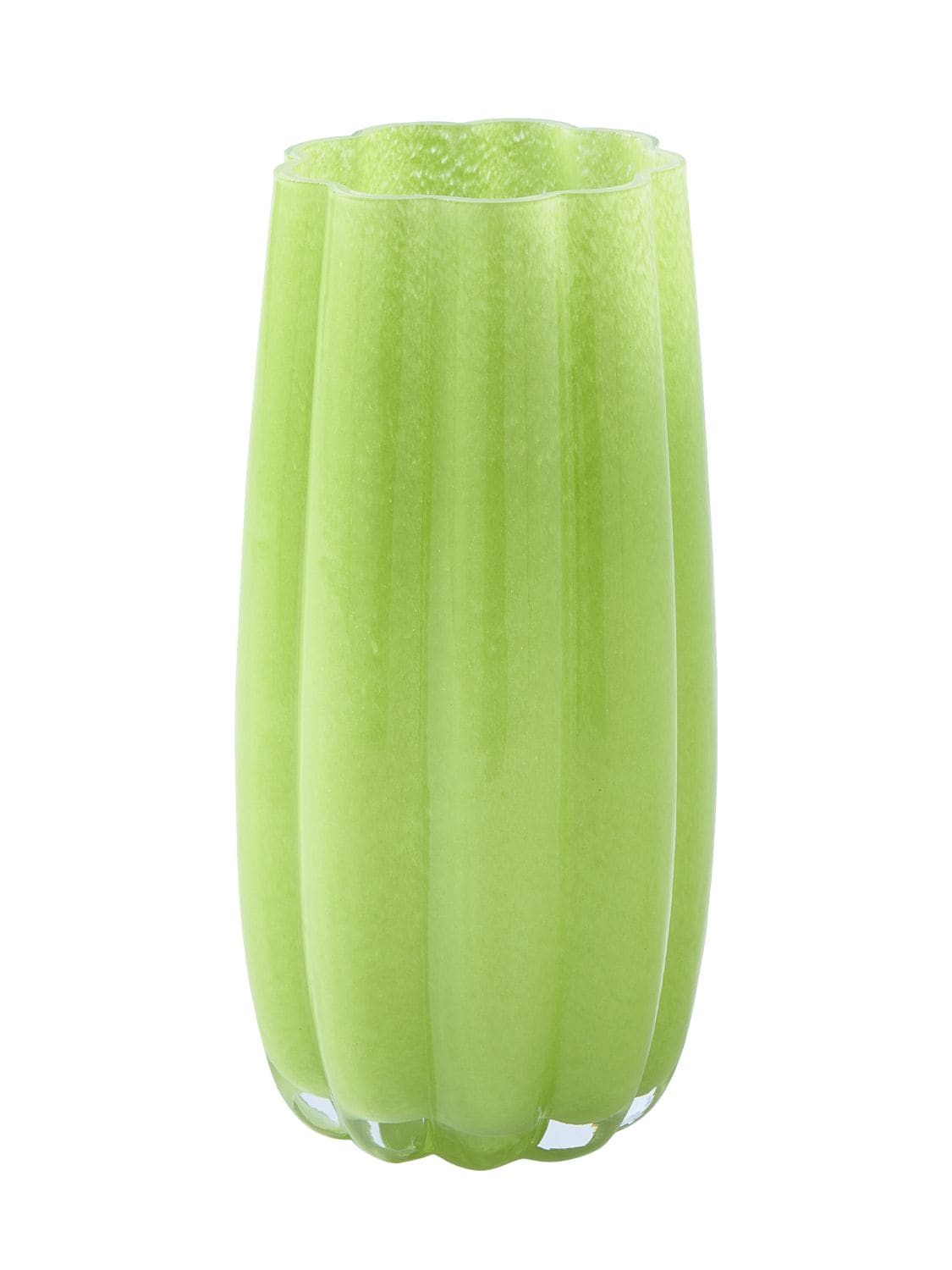 Polspotten Medium Melon Glass Vase In Green