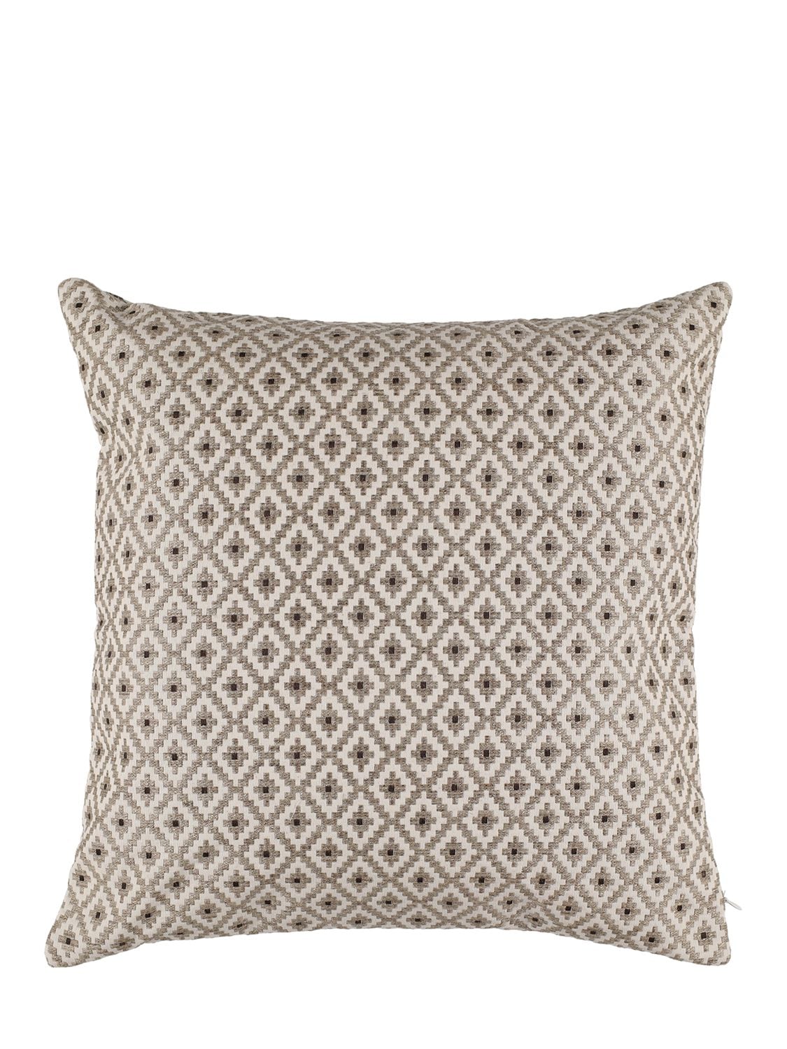 Frette Luxury Domino Cushion In Naturale,umber