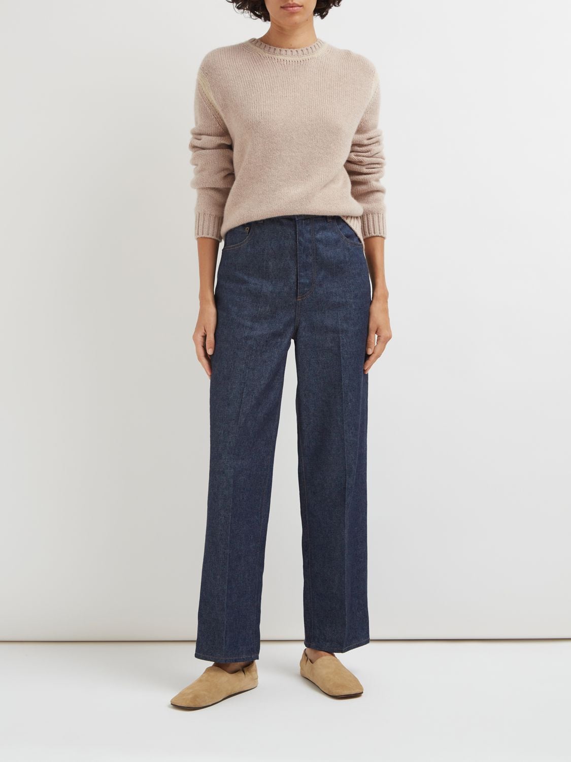 Shop Loro Piana Madley Cotton & Linen Straight Jeans In Denim