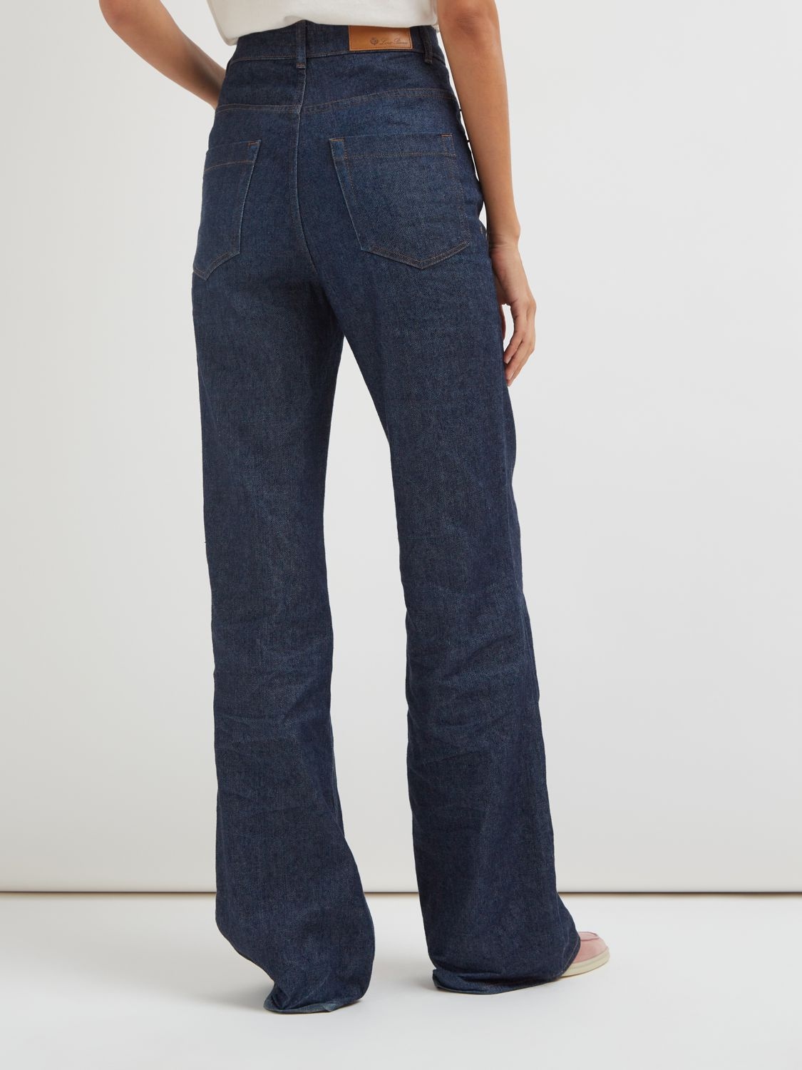 Shop Loro Piana Okayama Wide Cotton & Linen Denim Jeans