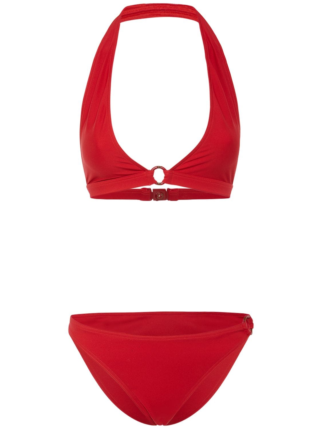 Loro Piana Ring Marine Triangle Jersey Bikini In Red