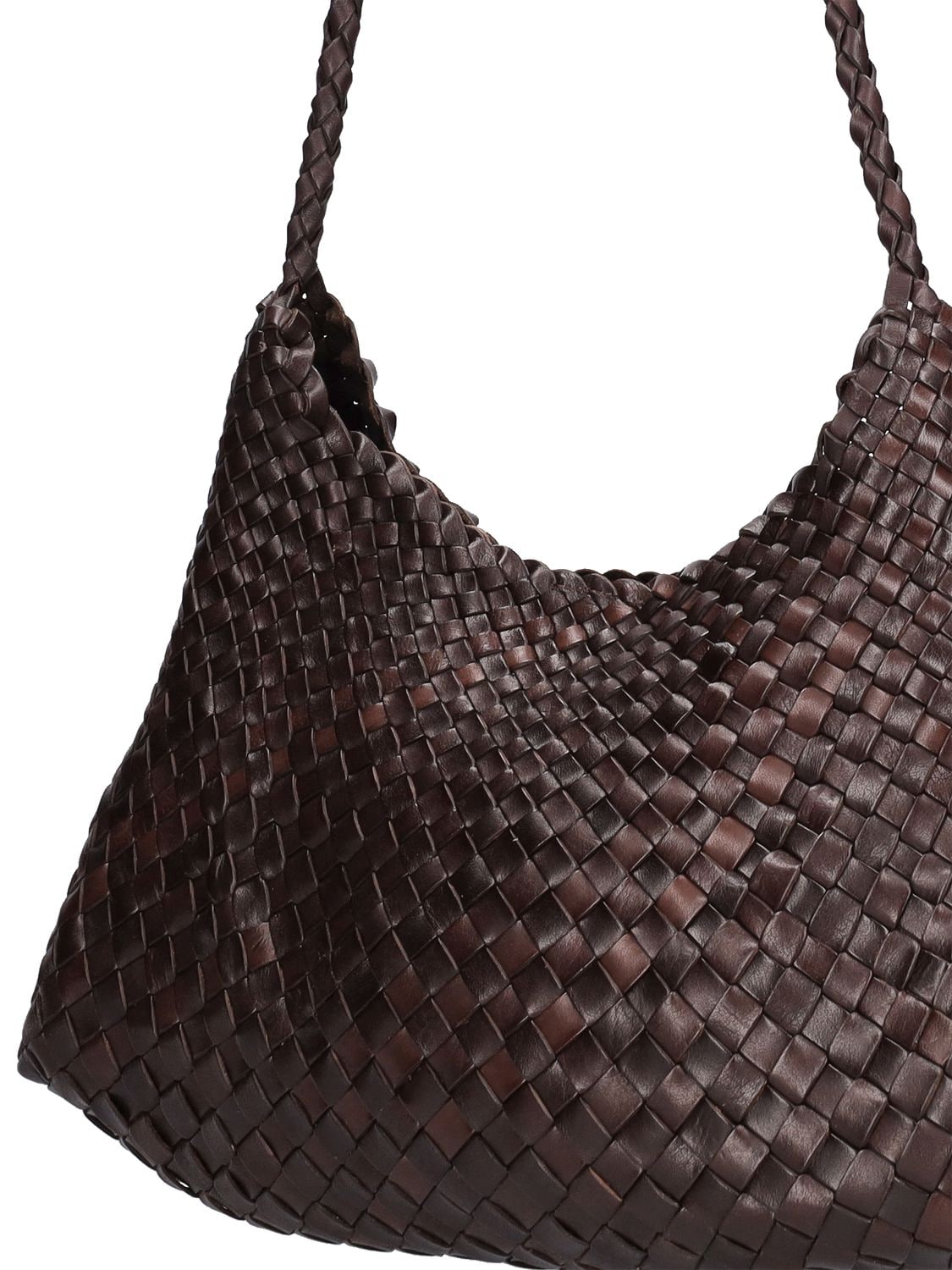 Dragon Diffusion Santa Rosa Handwoven Leather Tote Bag In Dark Brown