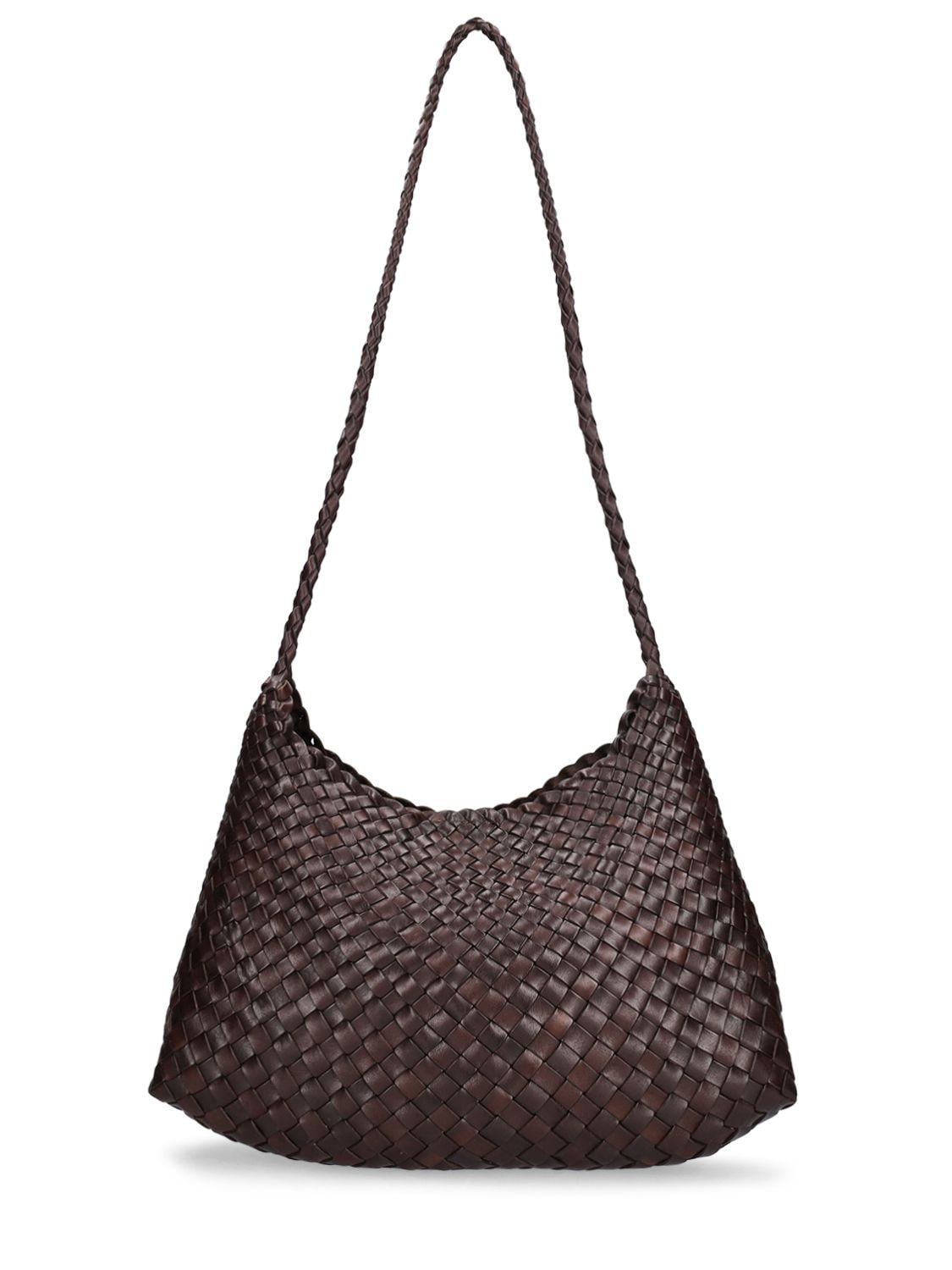 Dragon Diffusion Santa Rosa Handwoven Leather Tote Bag In Dark Brown